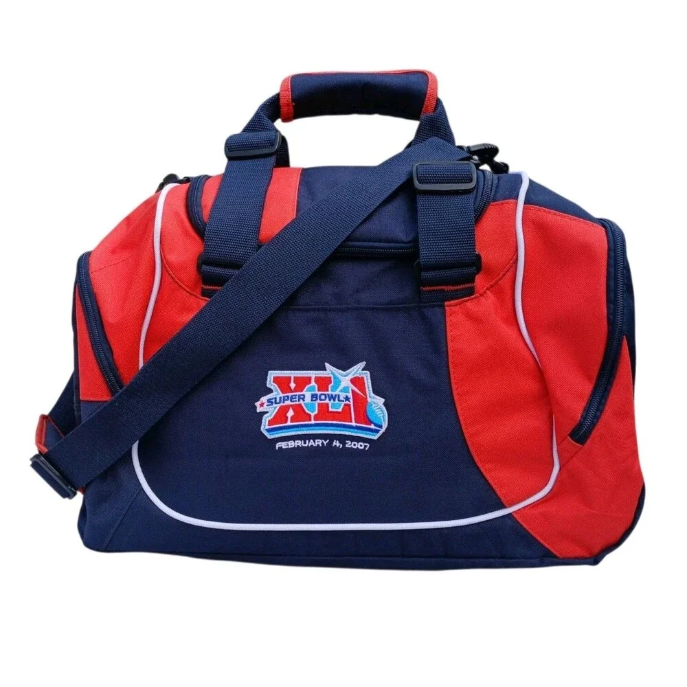 Reebok NFL 2007 Super Bowl Colts Vs Bears XLI Blue Canvas Duffel Bag Gym Travel